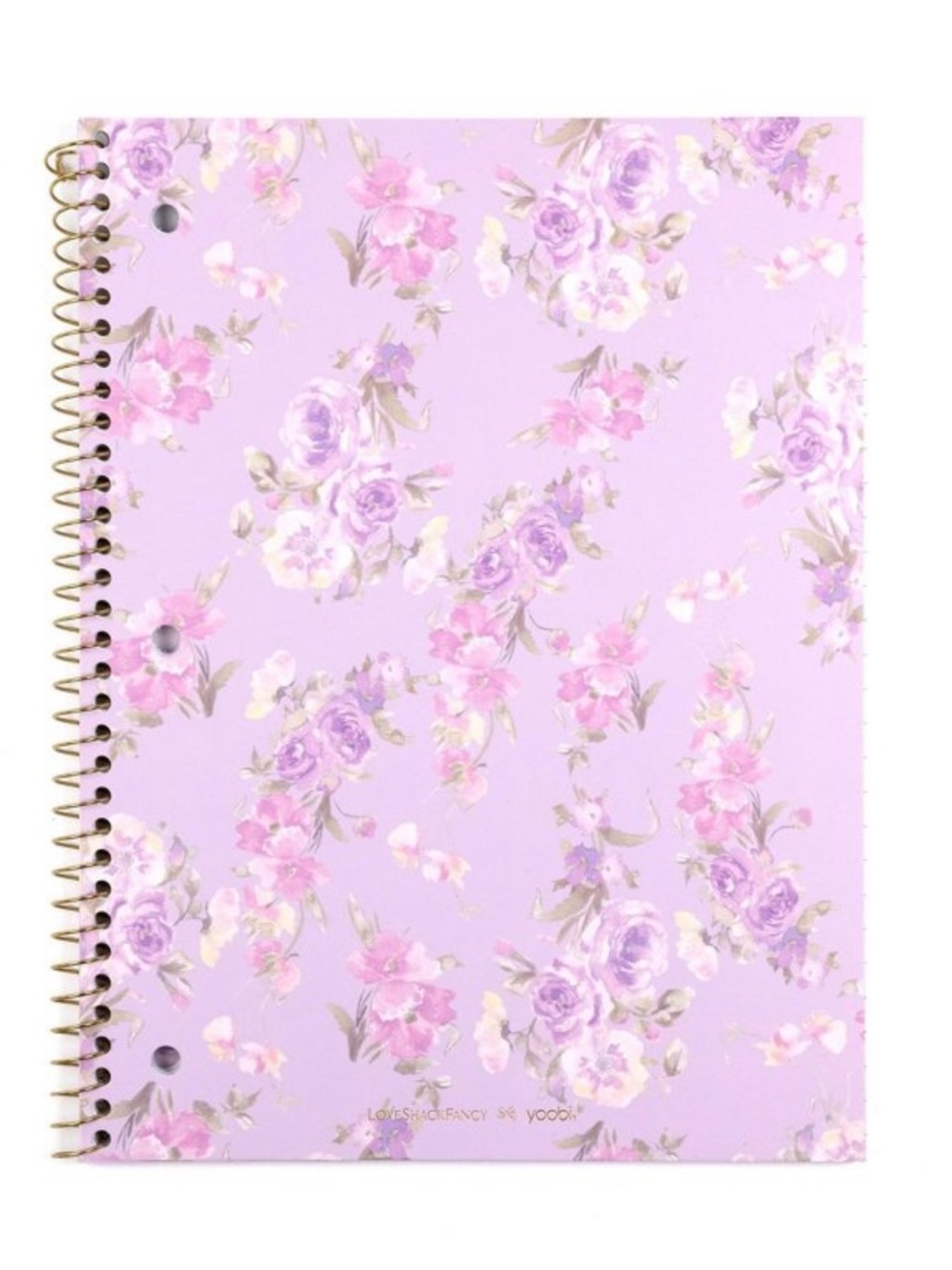 LoveShackFancy Hibiscus Floral Spiral Notebook - Lavender Pink & Purple 8X10.5
